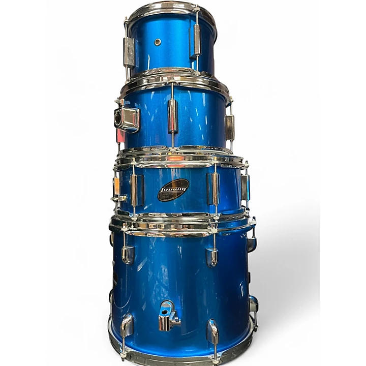 Ludwig Used Ludwig 5 Piece Accent CS Blue Drum Kit