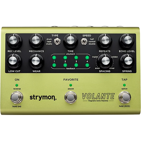 Volante Magnetic Drum and Tape Echo Delay Effects Pedal Green