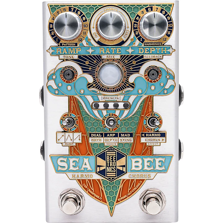 Beetronics FX Seabee Harmochorus Effects Pedal Silver Anodized