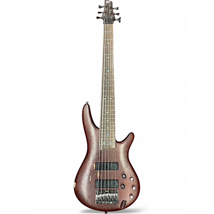 Used Ibanez SR506 6 String brown mahogany Electric Bass Guitar