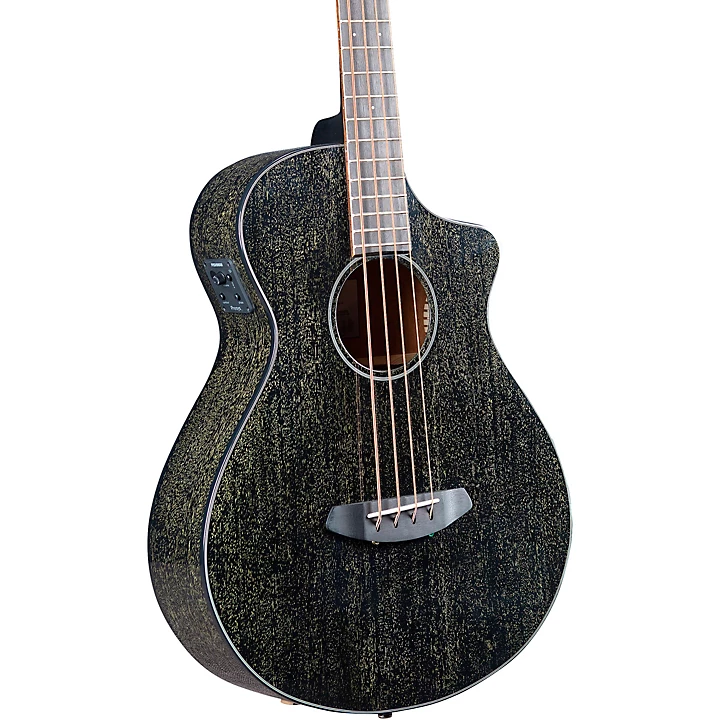 Rainforest S Concert Acoustic Electric Bass Guitar Black Gold