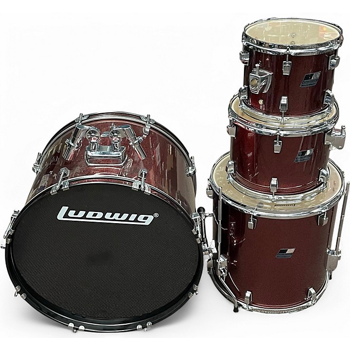 Ludwig Used Ludwig 4 Piece backbeat Metallic Red Drum Kit.gc