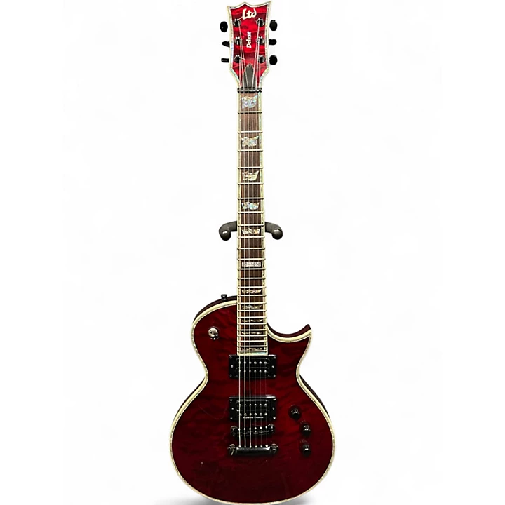 ESP Used ESP LTD EC1000 Deluxe Red Solid Body Electric Guitar