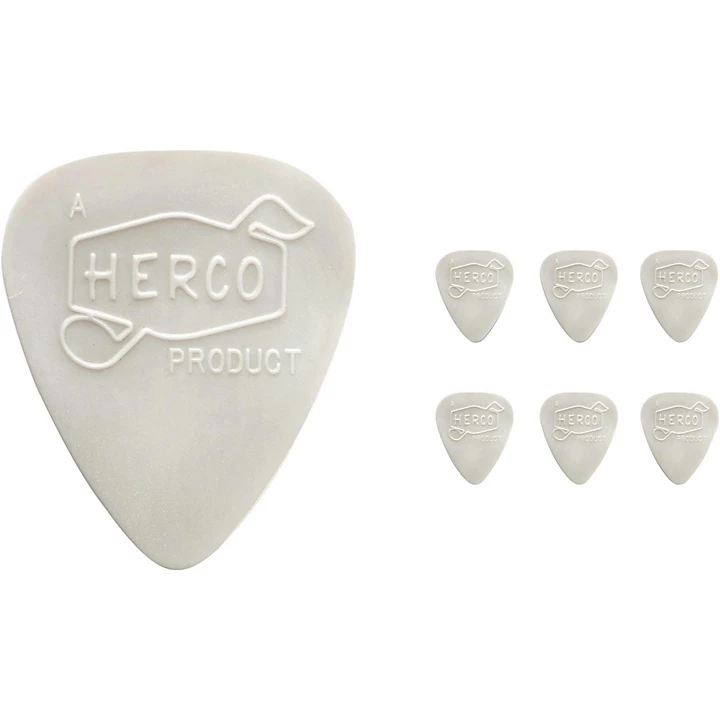 Herco Vintage 66 Extra Light Picks White 6 Pack