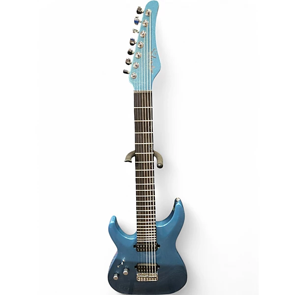 Used Schecter Guitar Research AM 7 LH COBALT SLATE Solid Body Electric Guitar