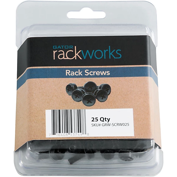 GRW SCRW025 25 Pack of Rack Screws with Washers Black