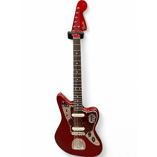 Used Fender Jaguar Metallic Candy Red Burst Solid Body Electric Guitar.gc