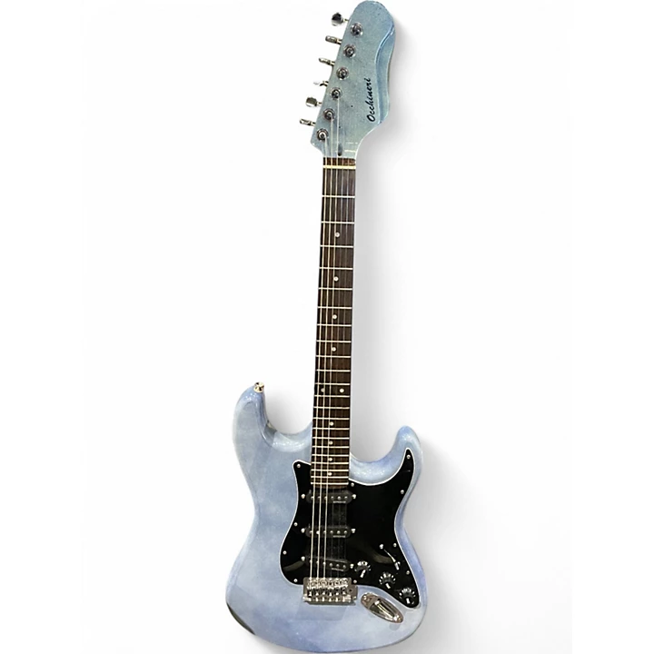 Used Occhineri Double Cut Away Denim Blue Solid Body Electric Guitar