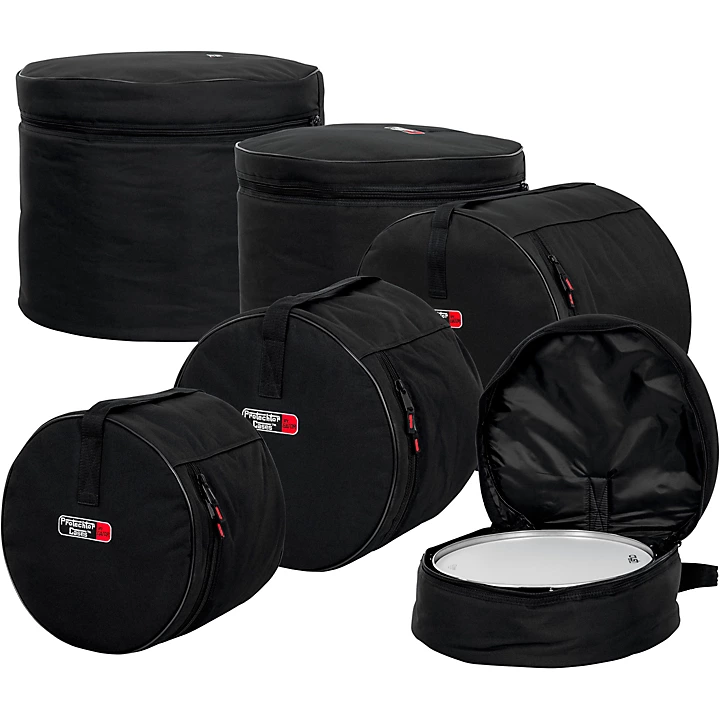 GP Standard 100 Padded 5 Piece Standard Drum Bag Set Black