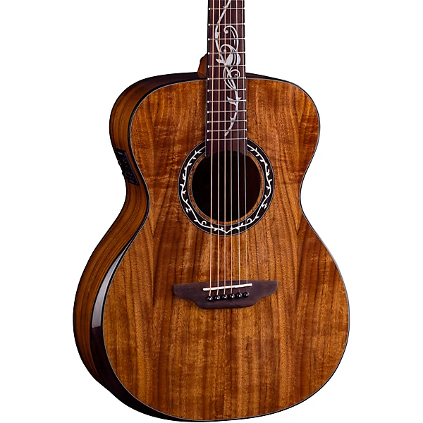 Luna Vineyard Koa Bevel Folk Acoustic Electric Guitar Gloss Natural