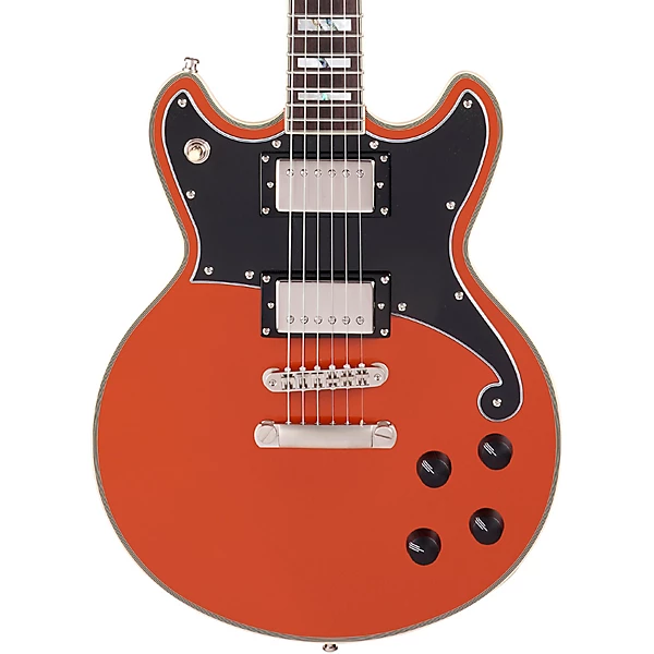 D'Angelico Deluxe Brighton Limited Edition Solid Body Electric Guitar Rust