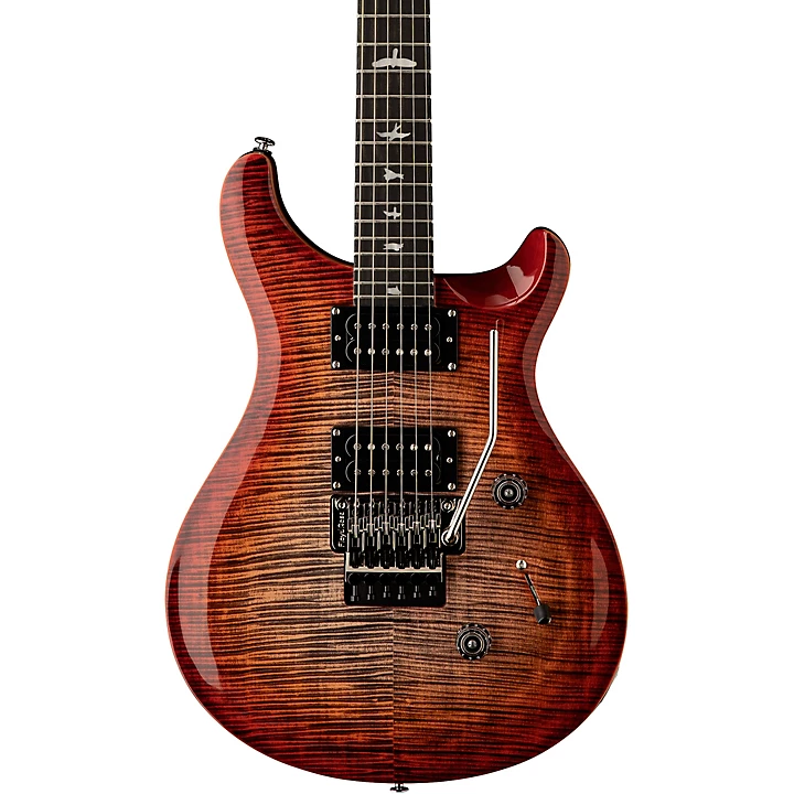 SE Custom 24 Floyd Electric Guitar Charcoal Cherry Burst
