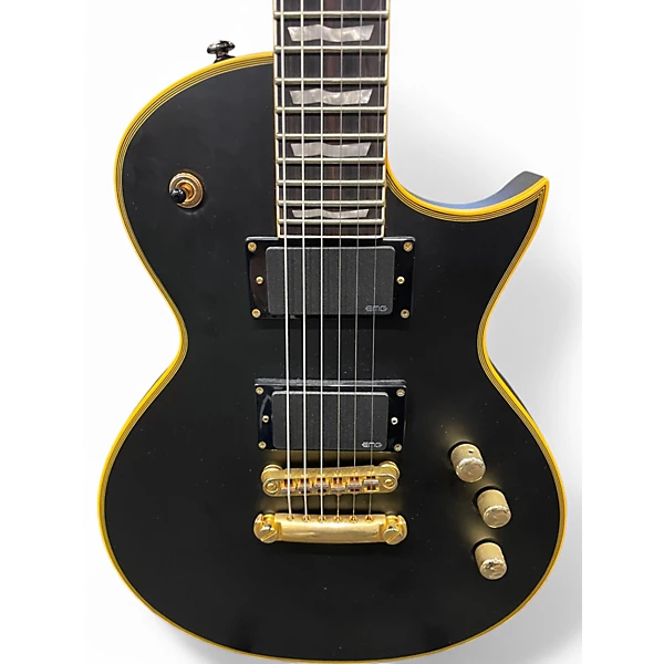 Used ESP EC1000 Black and Gold Solid Body Electric Guitar