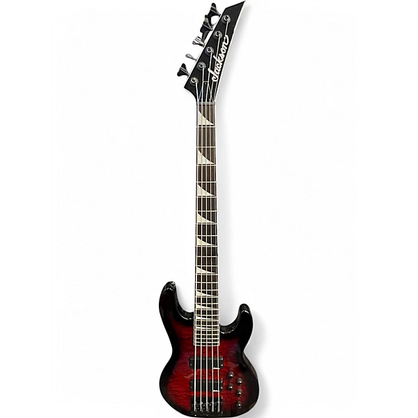 Jackson Used Jackson JS 3VQ Trans Red Electric Bass Guitar.gc