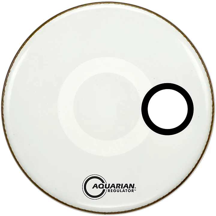 Regulator Off Set Hole Gloss White Bass Drum Head 20 in