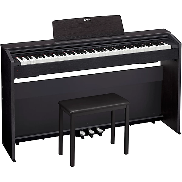 Privia PX 870 Digital Console Piano With CB7 Metal Bench Black