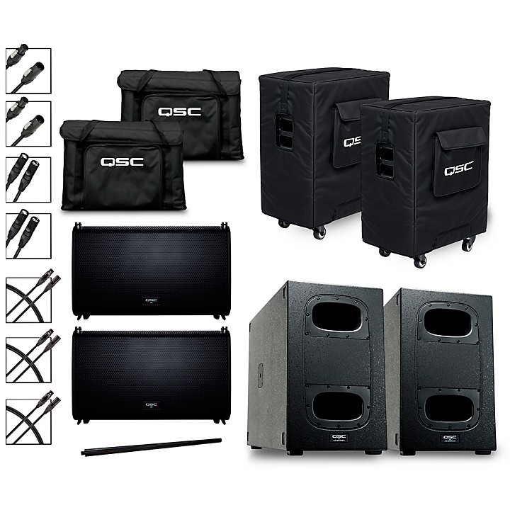 2 LA112 Pole Mounted Active Line Array Speaker Package With 2 KS212C Subwoofers