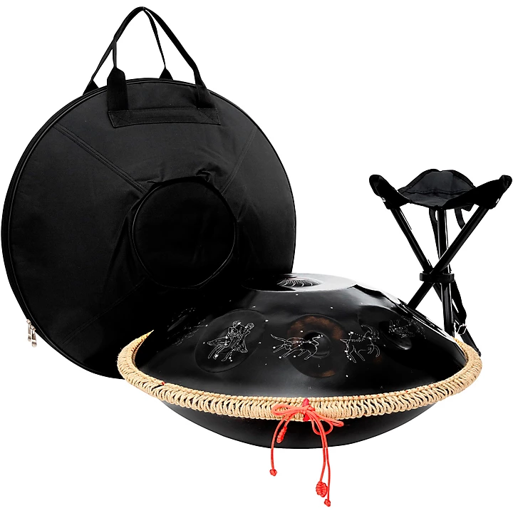 Zodiac Constellation Handpan with Bag and Stand 22 in Black