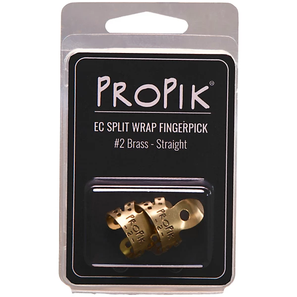 2 Brass Straight EC Split Wrap Finger Pick 2 Pack