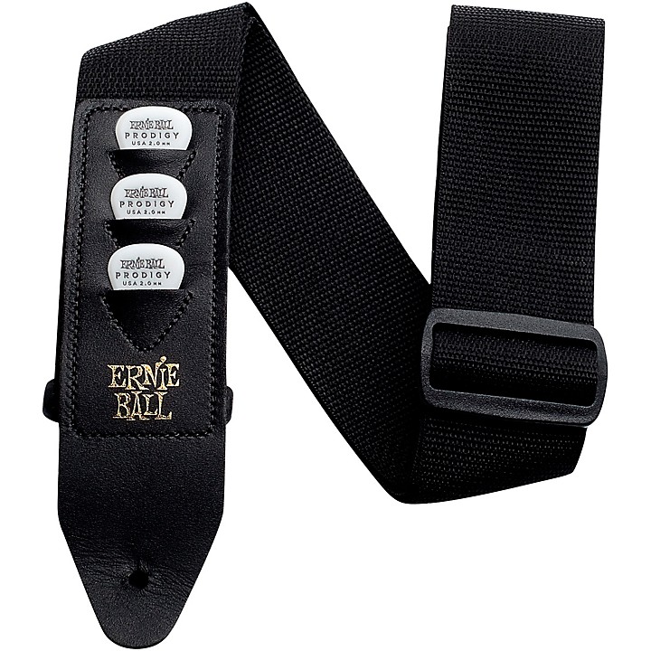 Pickholder Guitar Strap Black 2 in