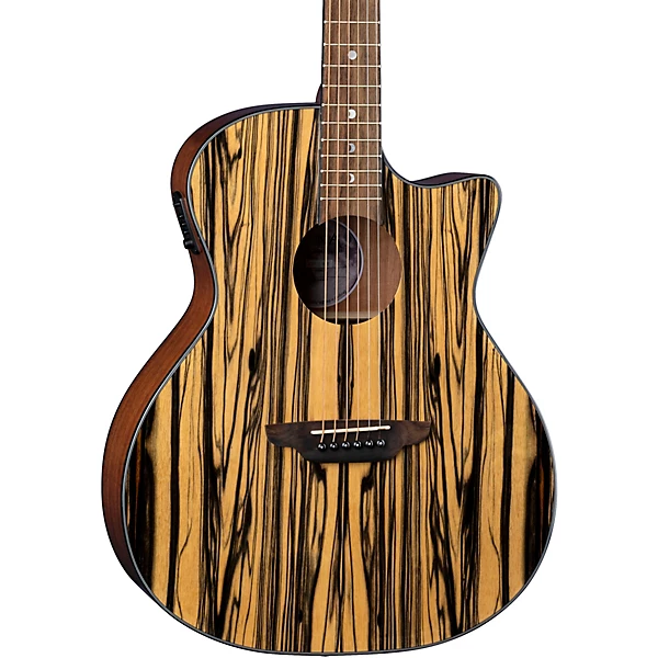 Gypsy Acoustic Electric Guitar Black White Ebony