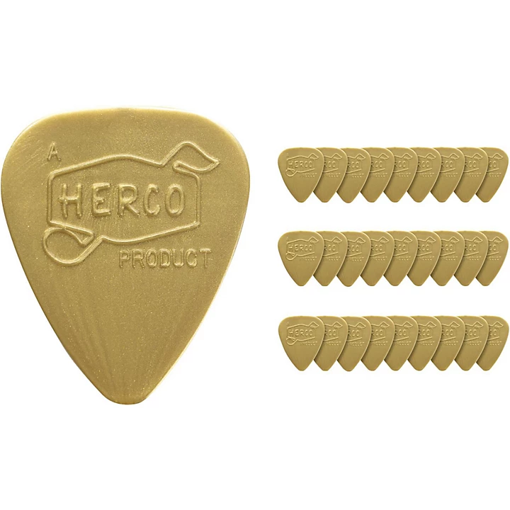 Herco Vintage 66 Light Picks Gold 36 Pack