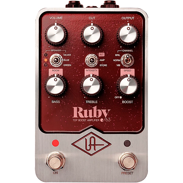 UAFX Ruby 63 Top Boost Amplifier Effects Pedal Dark Maroon