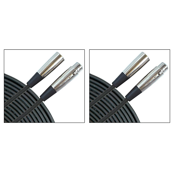 Standard Microphone Cable 20 ft Black 2 Pack