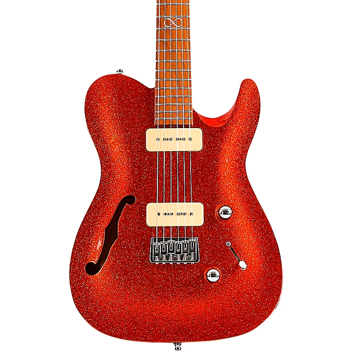 ML3 Semi Hollow Pro Traditional Electric Guitar Burnt Orange Sparkle Gloss