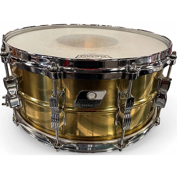 Used Ludwig 14X6.5 SUPER BRASS Gold Drum