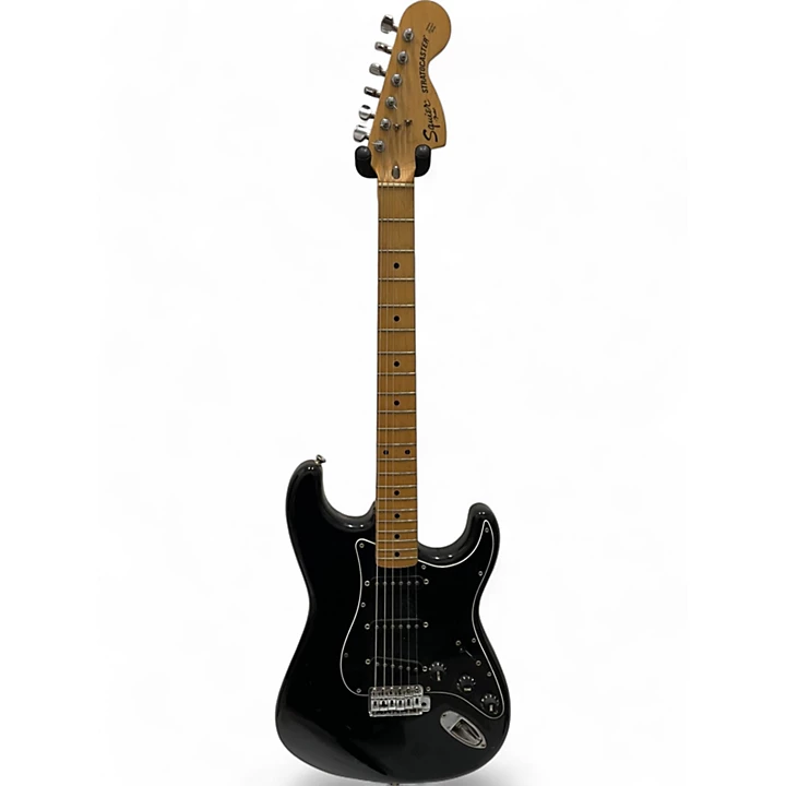 Used Squier Standard Stratocaster Black Solid Body Electric Guitar