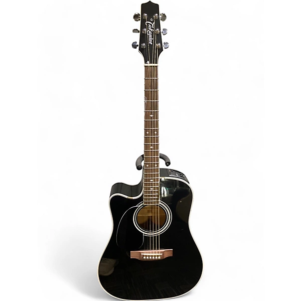 Takamine Used Takamine EF341SC Left Handed Black Acoustic Electric Guitar.gc
