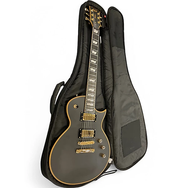 Used ESP LTD EC1000 Deluxe Black and Gold Solid Body Electric Guitar