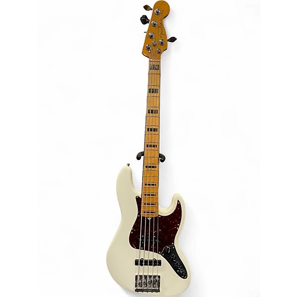 Used 2019 Fender American Ultra Jazz Bass V Arctic Pearl Electric Bass Guitar