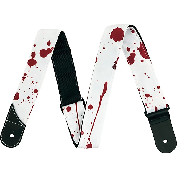 2 Splatter Guitar Strap White