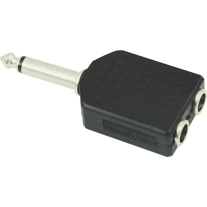 1 4 Male Mono to Two 1 4 Female Adapter Nickel