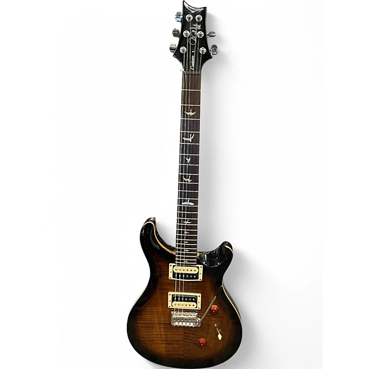 Used PRS SE Custom 24 Black Gold Sunburst Solid Body Electric Guitar