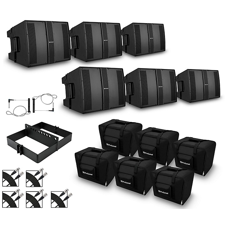 6 CDL10P Active Line Array Speaker Package With Rigging Grid and Bags