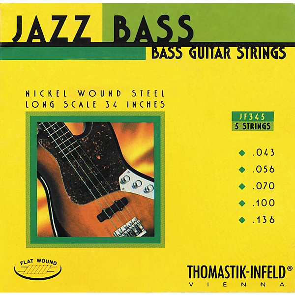 JF345 Flatwound 5 String Jazz Bass Strings