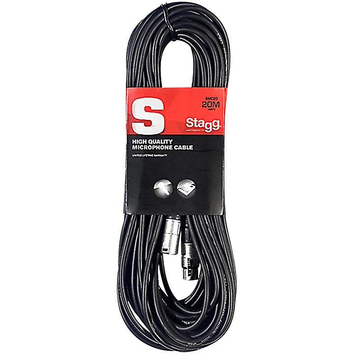20M 66FT Microphone Cable XLRf XLRm 60 ft Black