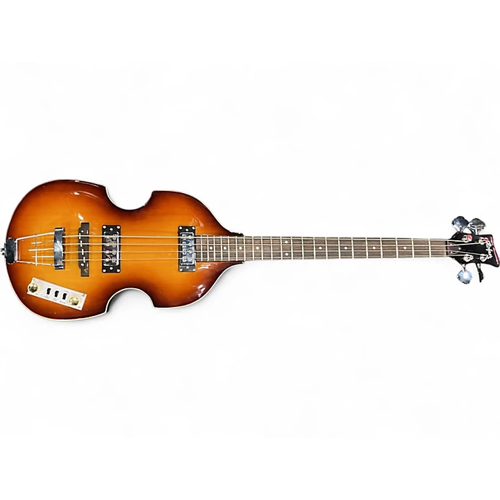 Used Hofner HI BB PE SB Caramel Burst Electric Bass Guitar