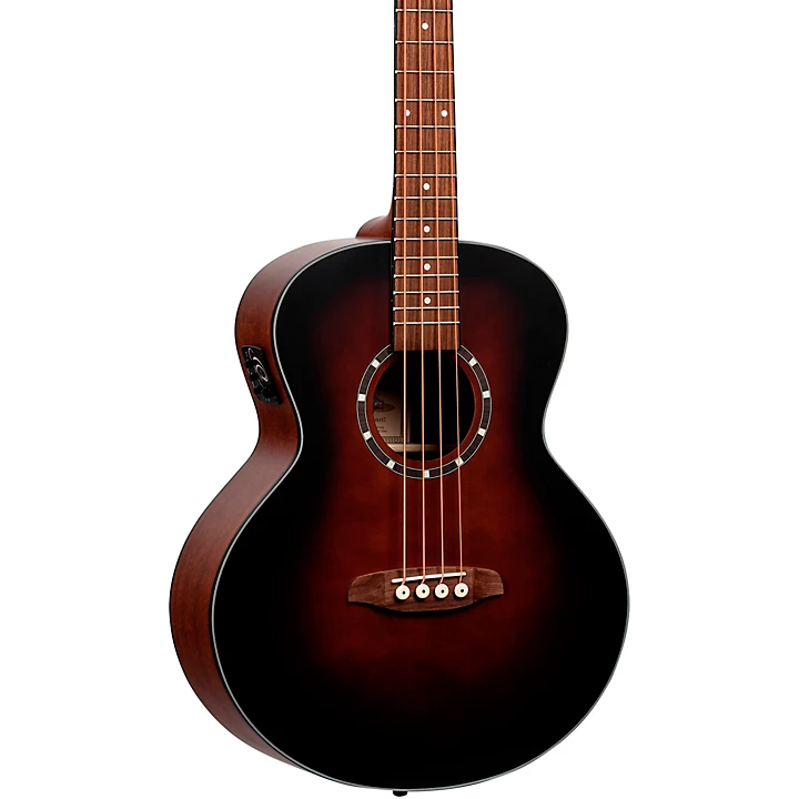 Ortega D7E 4 String Acoustic/Electric Bass Guitar Bourbon Burst
