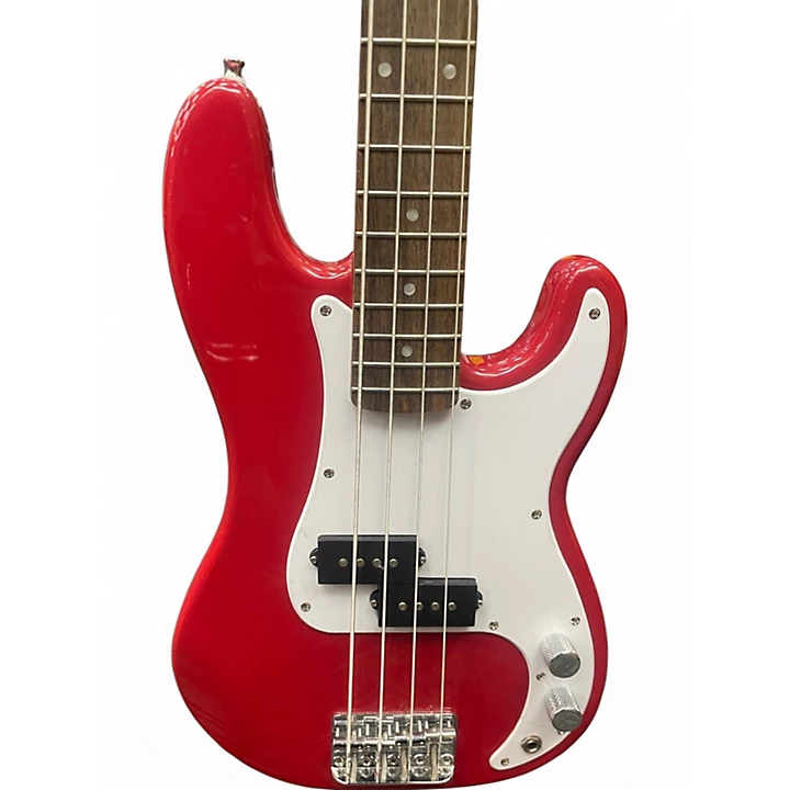 Used Squier MINI P BASS Dakota Red Electric Bass Guitar