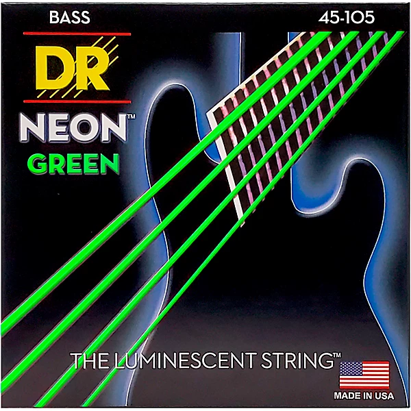 NEON Hi Def Green Bass SuperStrings Medium 4 String