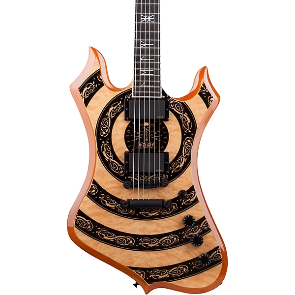 Wylde Audio Nomad Norse Dragon Bullseye Electric Guitar Rawtop