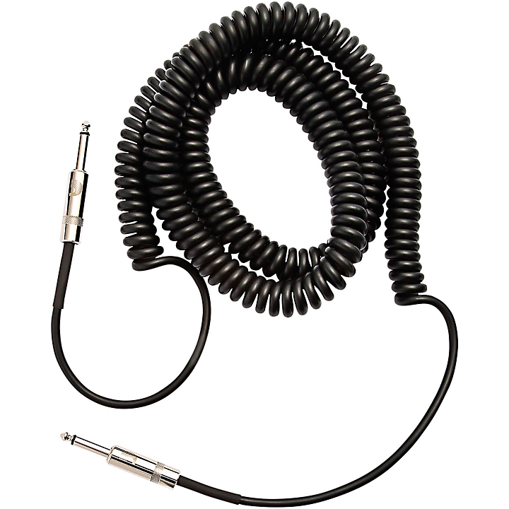Coiled Instrument Cable 30 ft Black