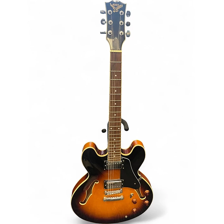 Used S101 Guitars 335 Style Sunburst Hollow Body Electric Guitar