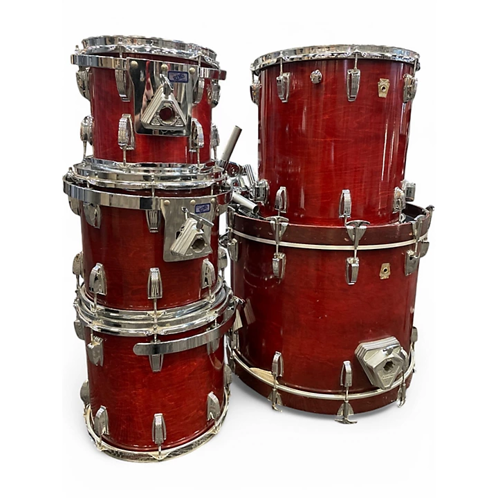 Used Ludwig 5 Piece Super Classic Cherry Drum Kit