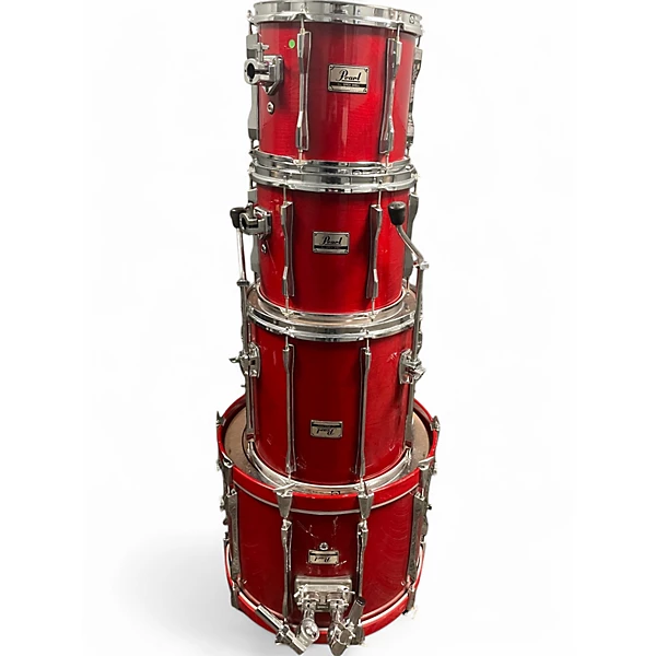 Pearl Used 2010s Pearl 4 Piece BXL ALL BIRCH 5PC KIT Cherry Drum Kit.gc