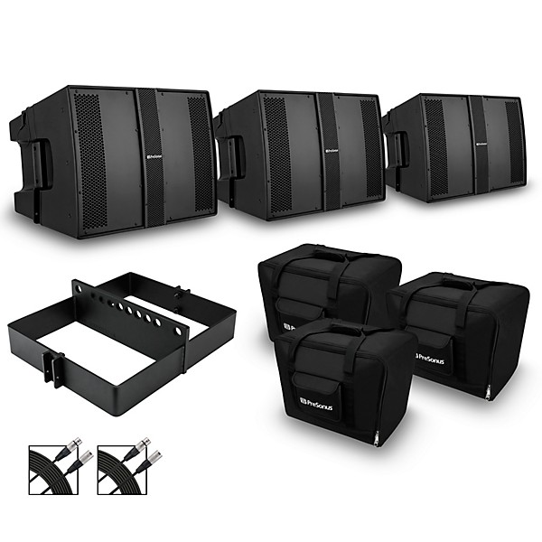 3 CDL10P Active Line Array Speaker Package With Rigging Grid and Bags